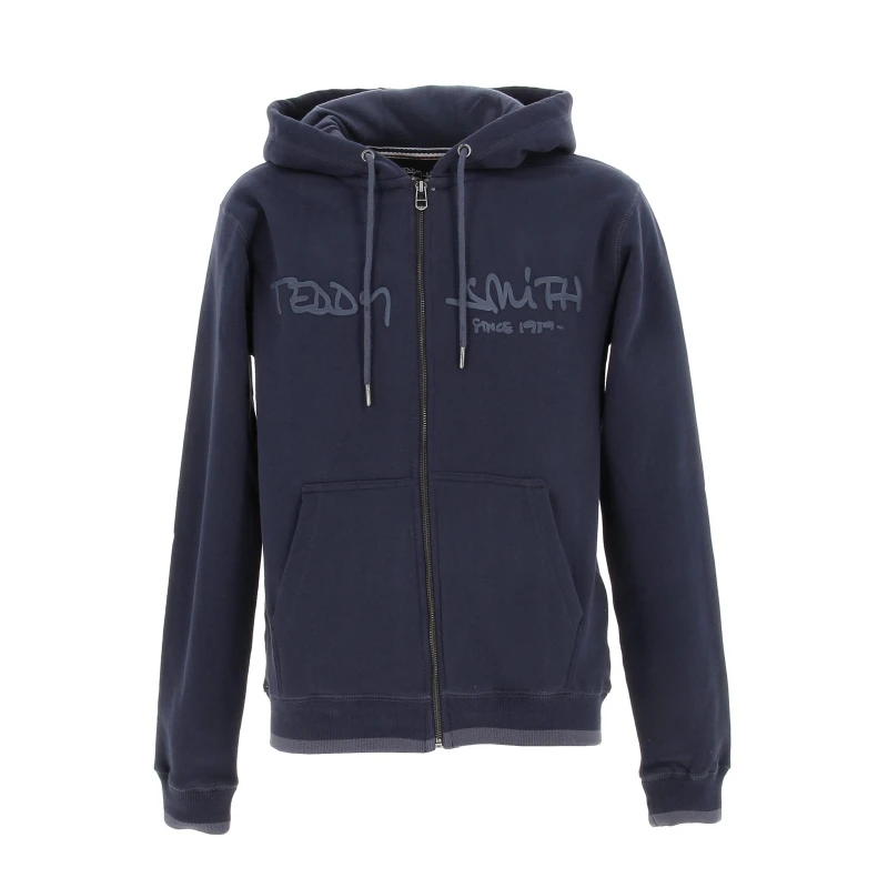 Sweat Zippé à Capuche Giclass Bleu Marine Homme - Teddy Smith 3 Sweat Zippé à Capuche Giclass Bleu Marine Homme - Teddy Smith