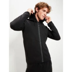 Sweat Zippé à Capuche Paviso Réfléchissant Noir Homme - Ellesse