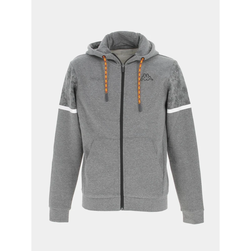 Sweat Zippé Genzo Graphik Gris Homme - Kappa 3 Sweat Zippé Genzo Graphik Gris Homme - Kappa
