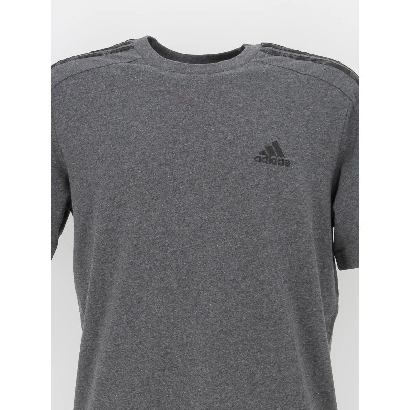 T-shirt 3 Stripes Gris Anthracite Homme - Adidas 5 T-shirt 3 Stripes Gris Anthracite Homme - Adidas – Image 3