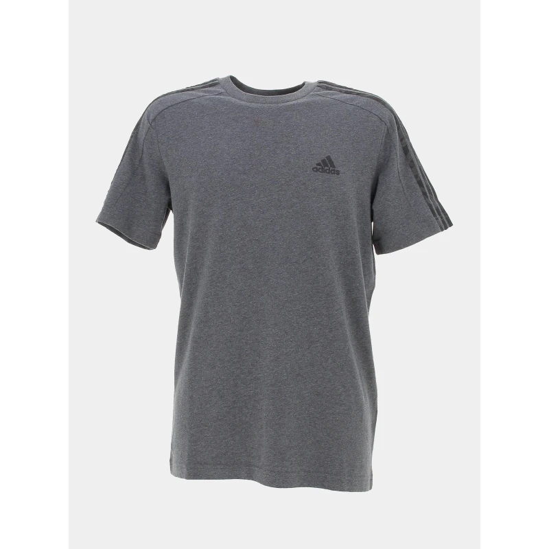 T-shirt 3 Stripes Gris Anthracite Homme - Adidas 3 T-shirt 3 Stripes Gris Anthracite Homme - Adidas