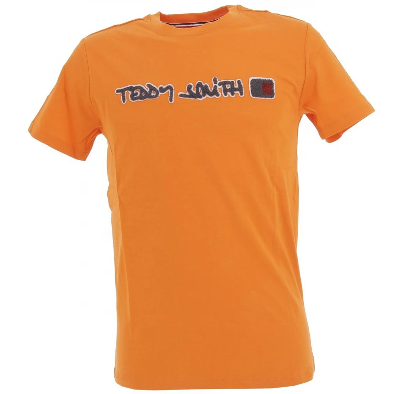 T-shirt Clap Logo Orange - Teddy Smith 3 T-shirt Clap Logo Orange - Teddy Smith