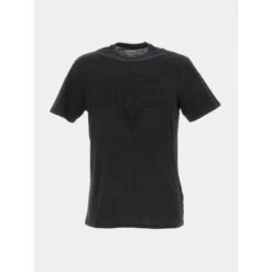 T-shirt Embossed Logo En Relief Noir Homme - Guess