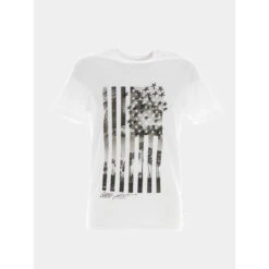 T-shirt Flag Collage Blanc Homme - Guess