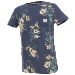 T-shirt Madone Fleurs Bleu Marine Homme - Deeluxe