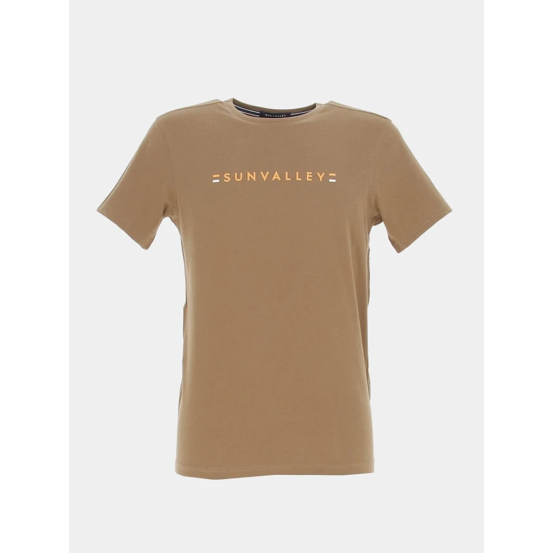 SUN VALLEY T-shirt Manches Courtes Logo Imprimé Kaki Homme - Sunvalley 3 SUN VALLEY T-shirt Manches Courtes Logo Imprimé Kaki Homme - Sunvalley