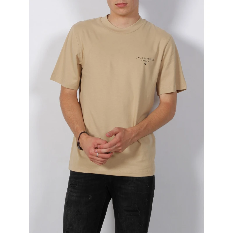 T-shirt Mason Back Print Beige Homme - Jack & Jones 3 T-shirt Mason Back Print Beige Homme - Jack & Jones