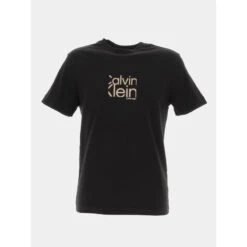 T-shirt Matte Front Logo Noir Homme - Calvin Klein