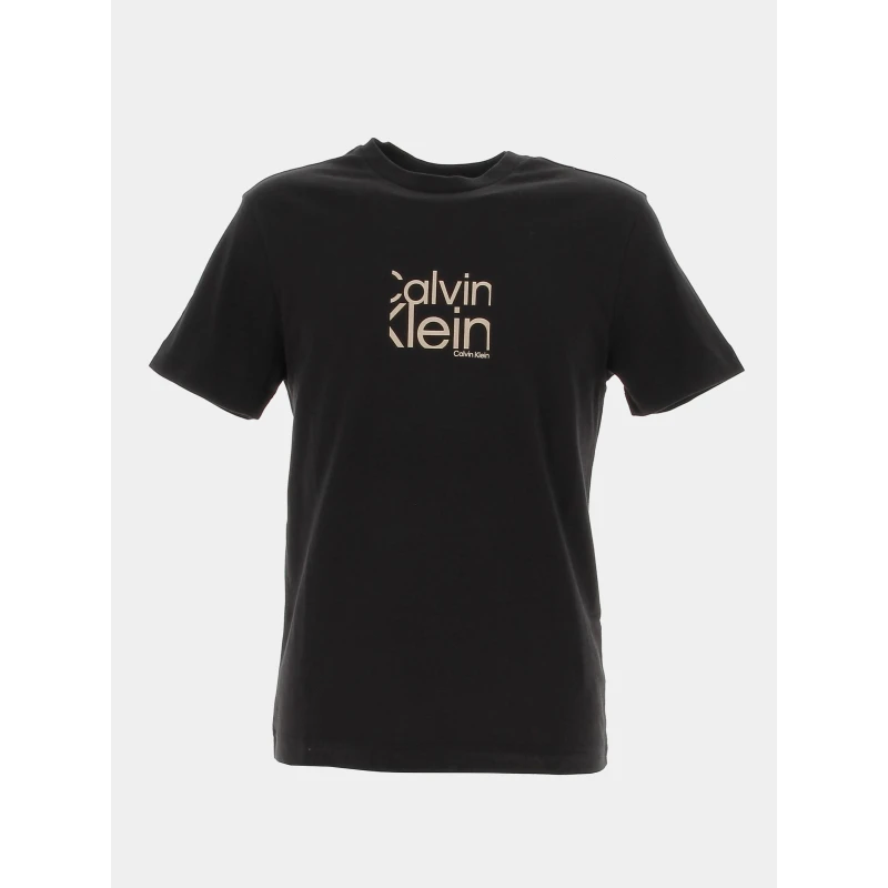 T-shirt Matte Front Logo Noir Homme - Calvin Klein 3 T-shirt Matte Front Logo Noir Homme - Calvin Klein