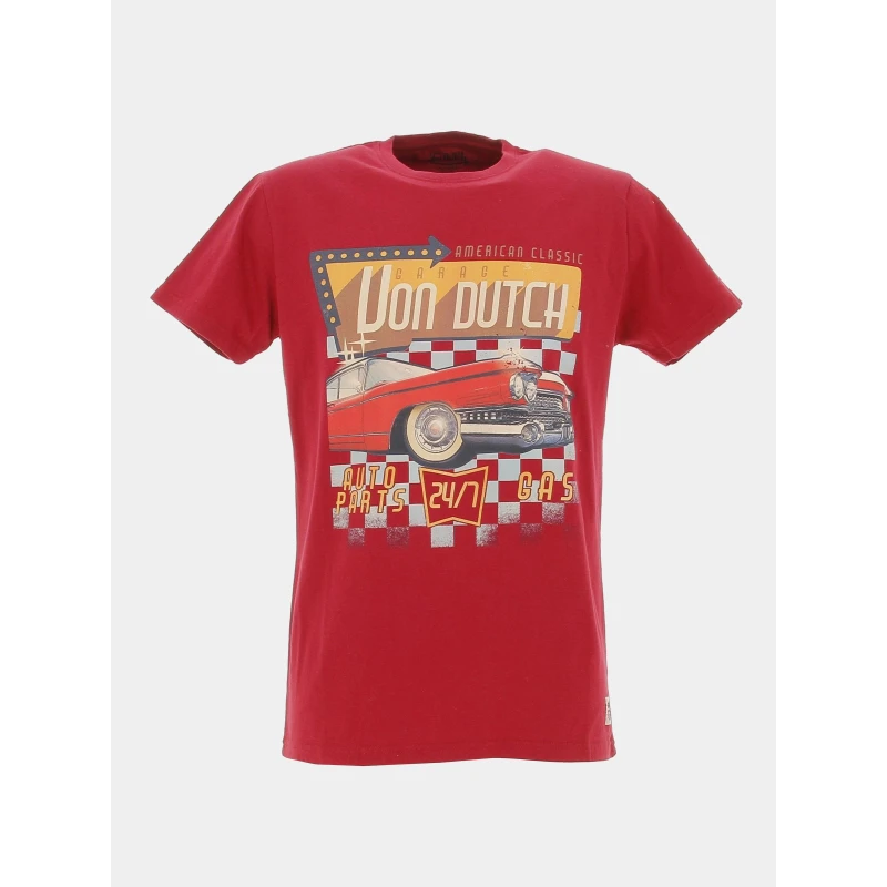 T-shirt Regular Auto Part Rouge Homme - Von Dutch 3 T-shirt Regular Auto Part Rouge Homme - Von Dutch