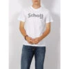 T-shirt Serigraphie Logo Damier Blanc Homme - Schott NYC -TEDDY Vetements Magasin t shirt serigraphie logo damier blanc homme schott nyc