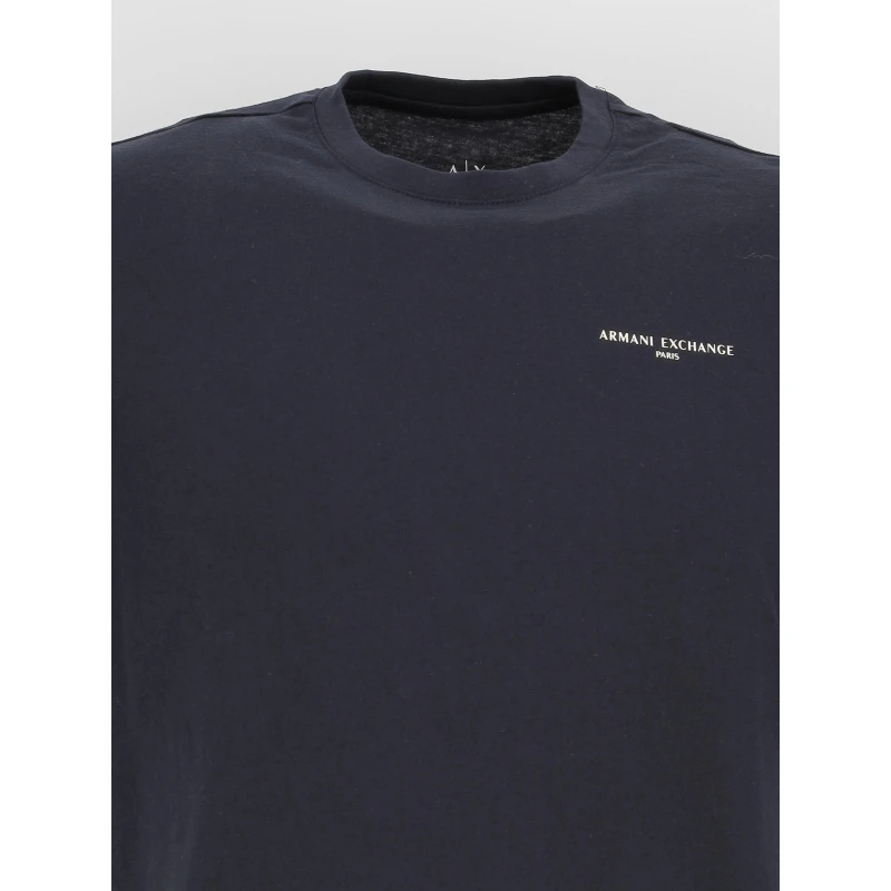 T-shirt Uni Logo Bleu Marine Homme - Armani Exchange 6 T-shirt Uni Logo Bleu Marine Homme - Armani Exchange – Image 4