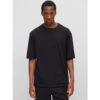 T-shirt Uni Logo Embossé Dleek Noir Homme - Hugo -TEDDY Vetements Magasin t shirt uni logo embosse dleek noir homme hugo